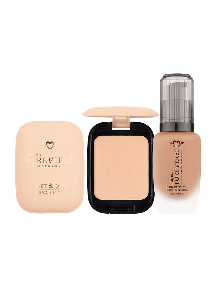 Daily Life Forever52 Wet N Dry Compact & Ultra Definition Foundation, Pore Minimizing Makeup Combo-image-43