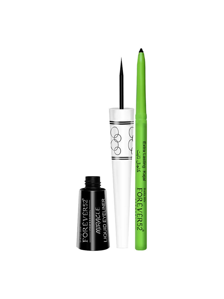 Daily Life Forever52 Amazonic Kajal with Waterproof Liquid Eyeliner Long Wear Smudge Proof-image-45