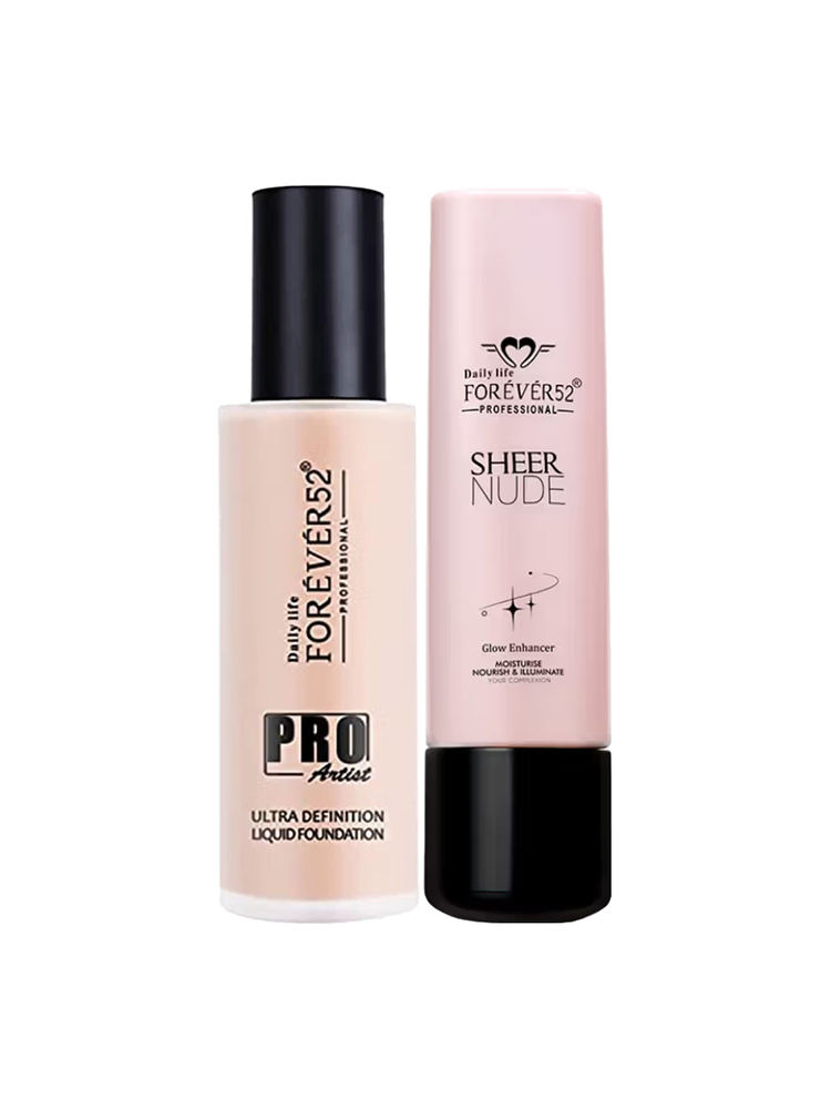 Daily Life Forever52 Sheer Nude Glow Enhancer & Pro Artist Ultra Definition Liquid Foundation Combo-image-40