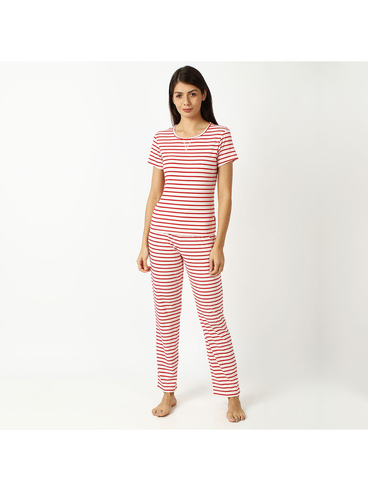 mackly Women Striped Night Suit - Multi-Color-picture-25
