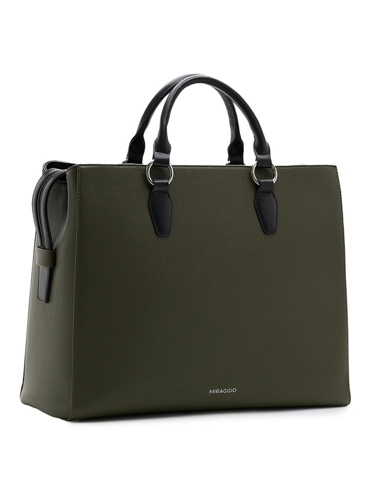 MIRAGGIO Melissa Green Tote Bag with Detachable Strap