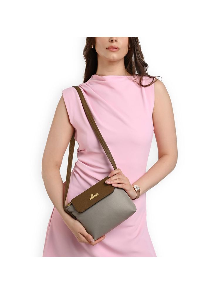 Lavie Vero Women Grey Flap Sling Bag-picture-21