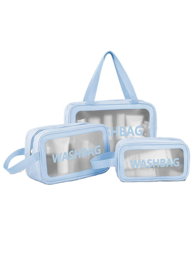 Kayanara Transparent Travel Makeup Bag Set Of 3 - Blue Wash Bag-image-23