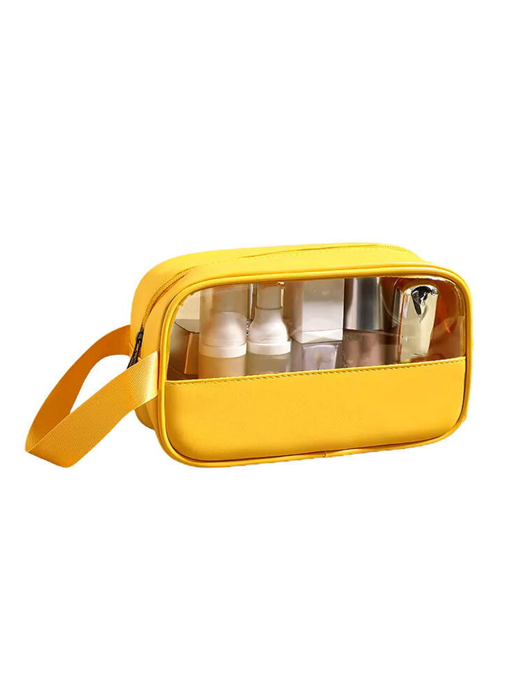 Kayanara Transparent Small Travel Makeup Kit - Yellow Toiletry Bag-image-18
