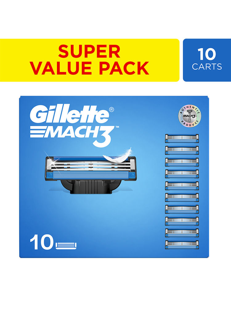 Gillette Mach 3 Shaving Blades for men (Pack Of 10 Cartridges)-image-19