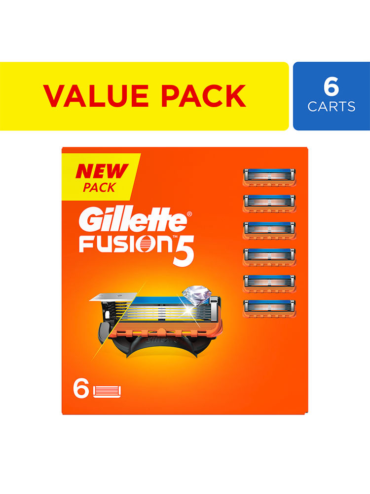 Gillette Fusion Shaving Blades- Pack of 6 (Cartridges)
