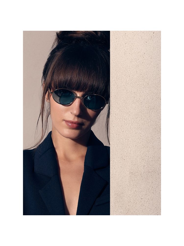 VERO MODA Blue Metal Frame Oval Sunglasses-picture-12
