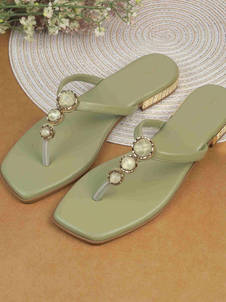 Metro Women Green Casual Flats-image-41