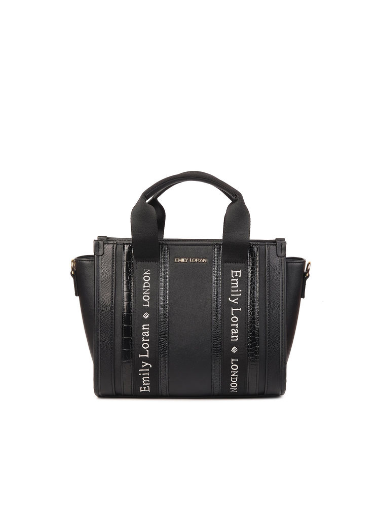 TREASO CLOSET Signature Stripe Handbag- Black-image-13