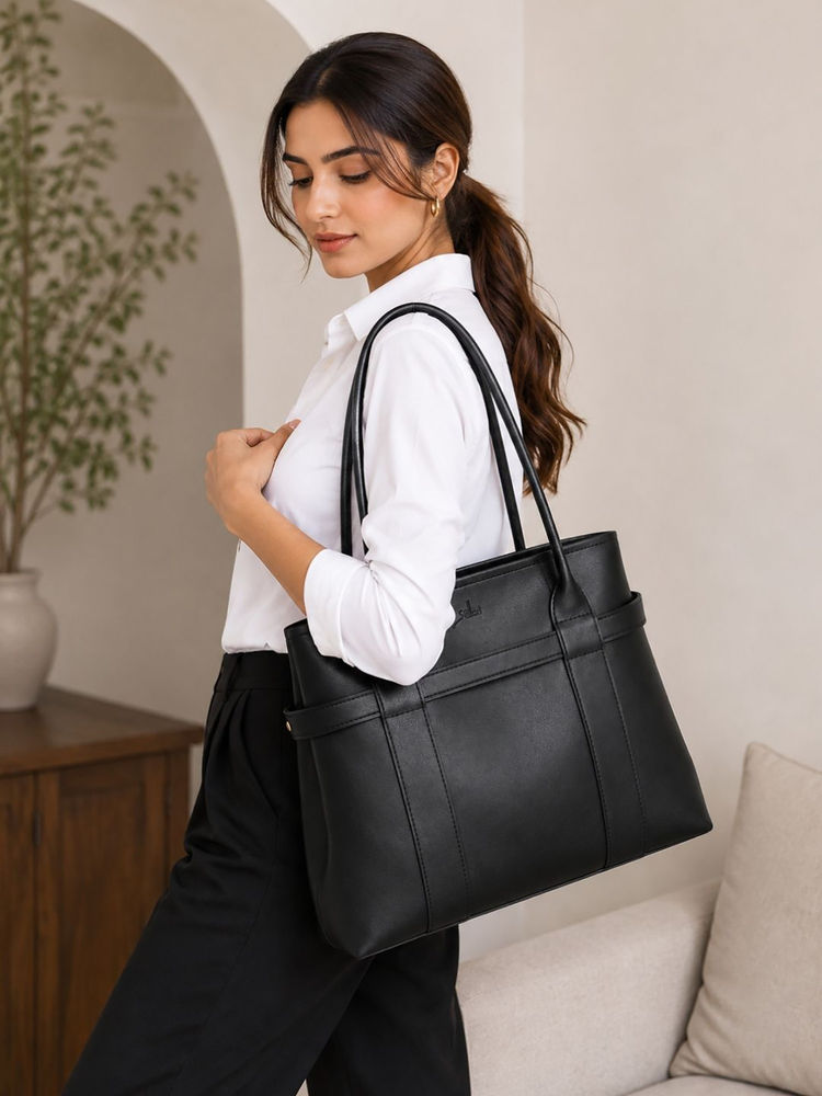 Yelloe Black Expandable Tote Bag-picture-14