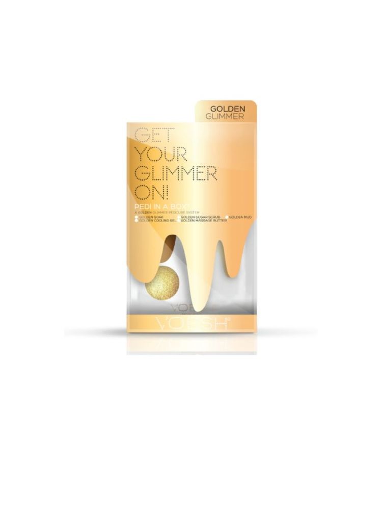 VOESH Glimmer Pedicure in A Box (5 Step) - Golden Glimmer