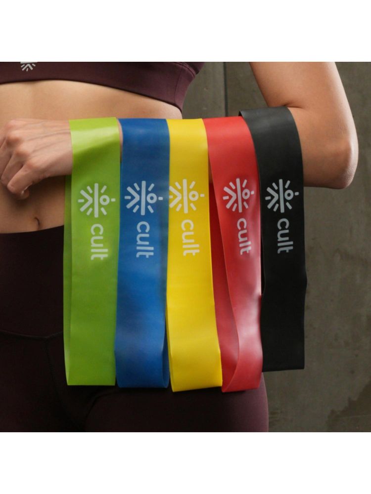 CULT Mini Loop Band Toning Exercise Band for Gym Booty Belt for Fitness Pack of 5 (2-20kg)