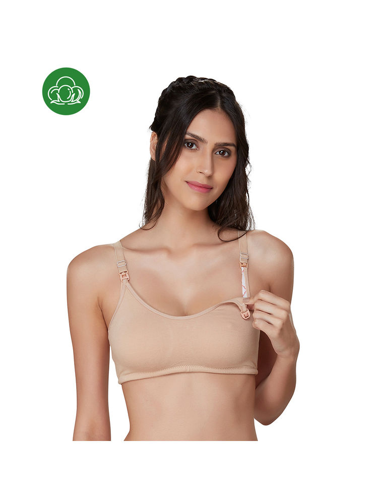 Inner Sense Organic Antimicrobial Soft Cup feeding Bra - Nude-image-45