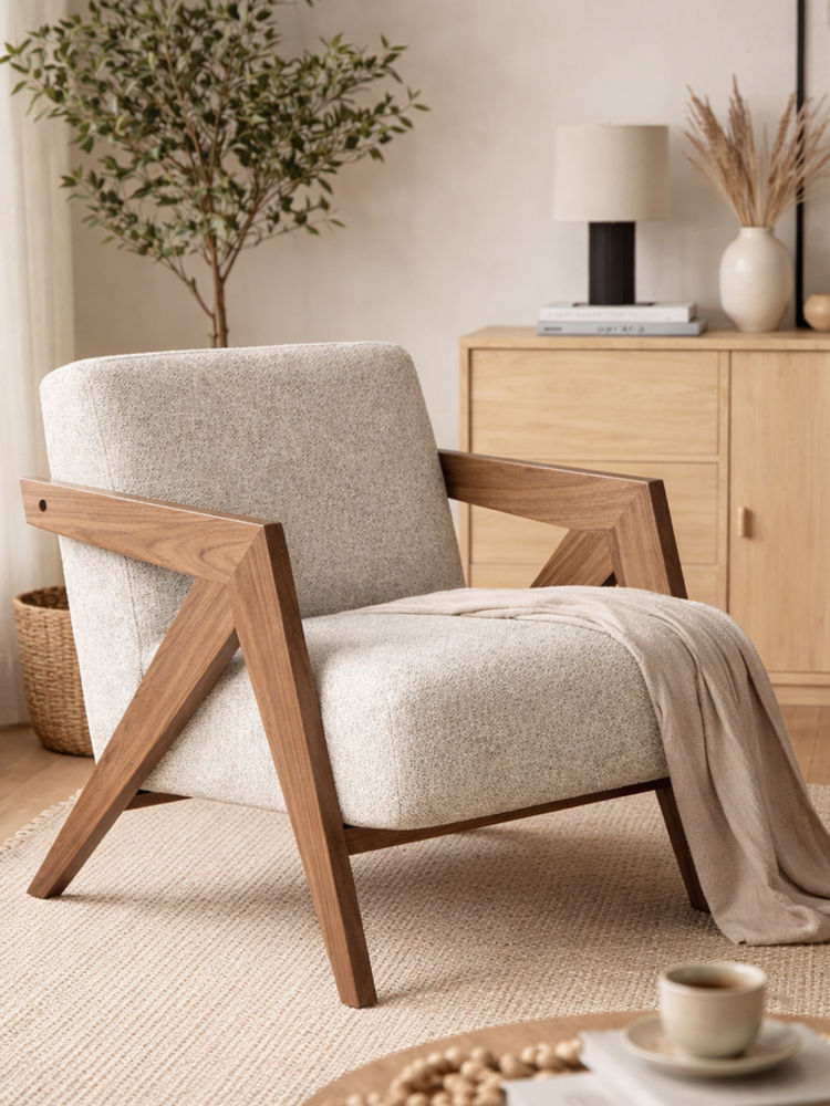 JABRIX Beige Zenra Arm Chair-image-22