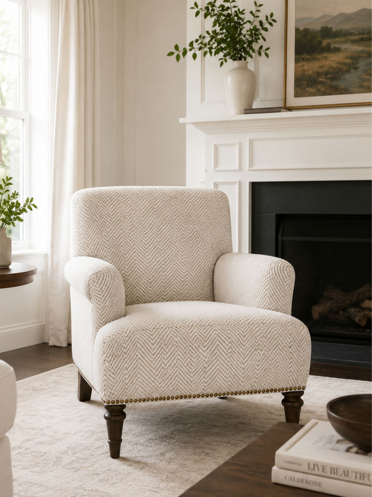 JABRIX Beige Rovix Arm Chair-image-38
