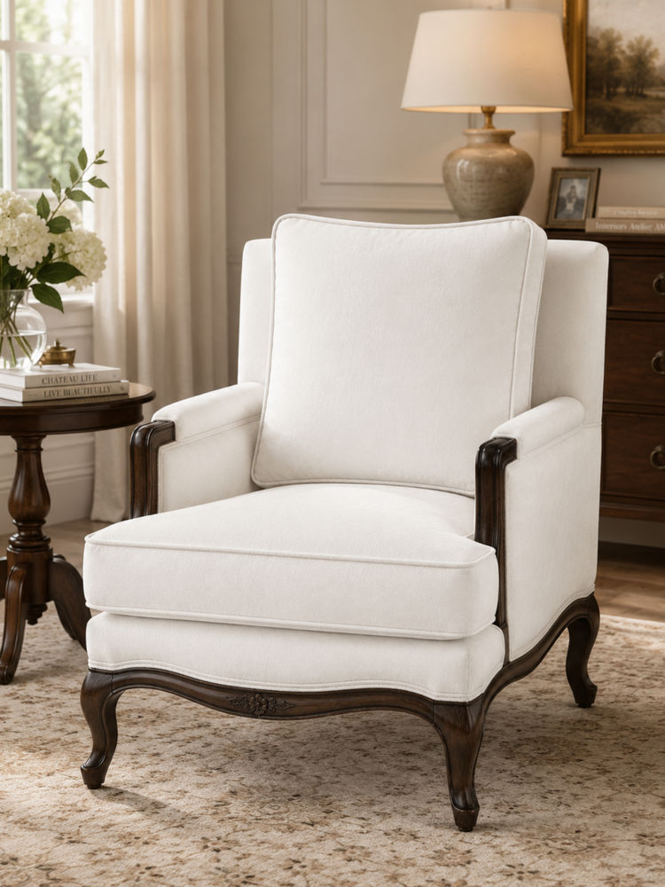 JABRIX White Elaris Arm Chair-image-33