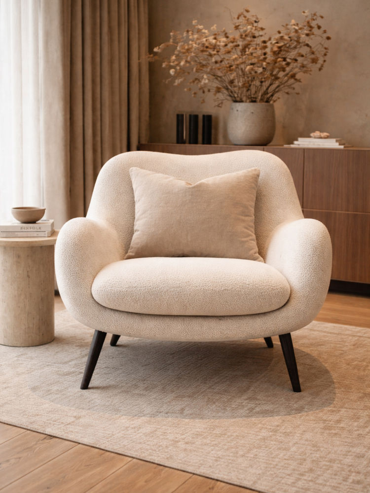 JABRIX Beige Milano Accent Chair-image-1