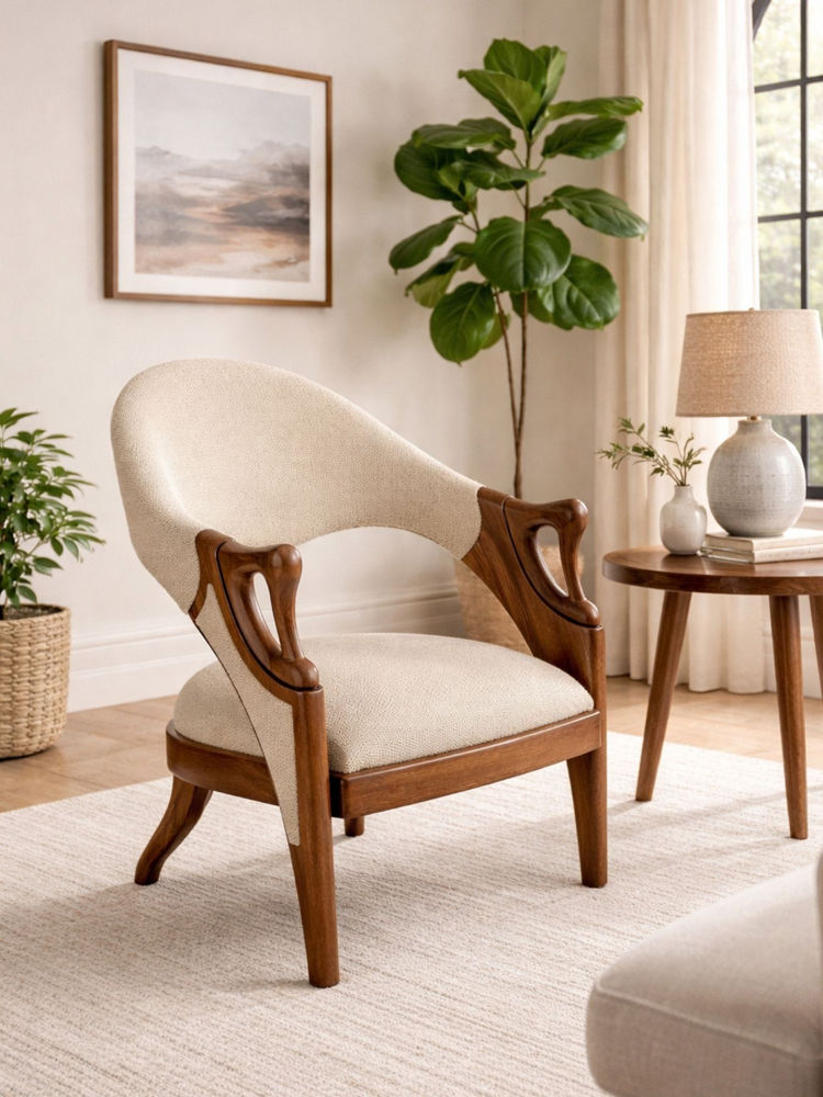 JABRIX Beige Elara Accent Chair-image-49