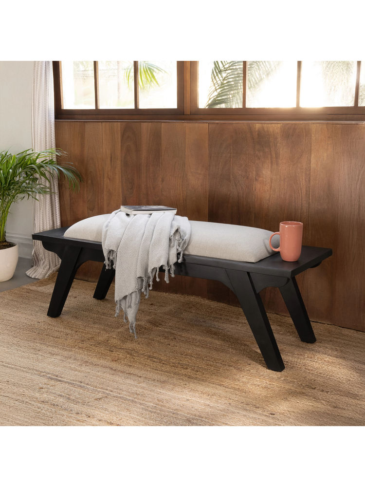 Ellementry Black Monochrome Upholsted Bench-image-5
