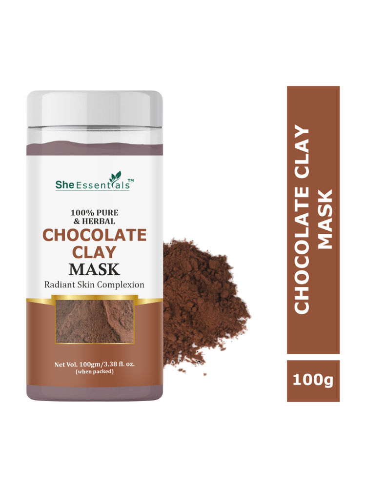 She Essentials Choclate Clay Mask For Exfoliation Skin & Brightening-picture-1