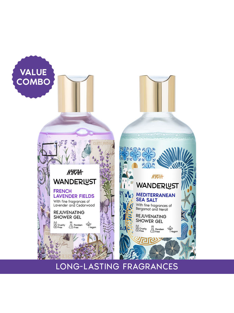 Wanderlust Fresh & Floral Body Wash Combo - Mediterranean Sea Salt & French Lavender