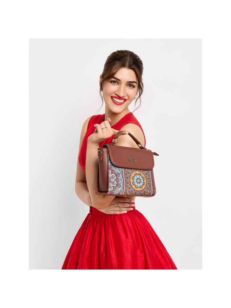 Zouk Multicolor Mandala Print Statement Sling Bag-picture-10