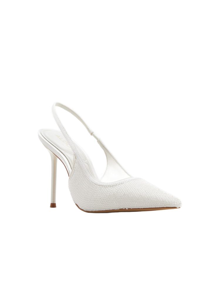 Aldo Pearlescent-B Womens White Stiletto Heels-image-33