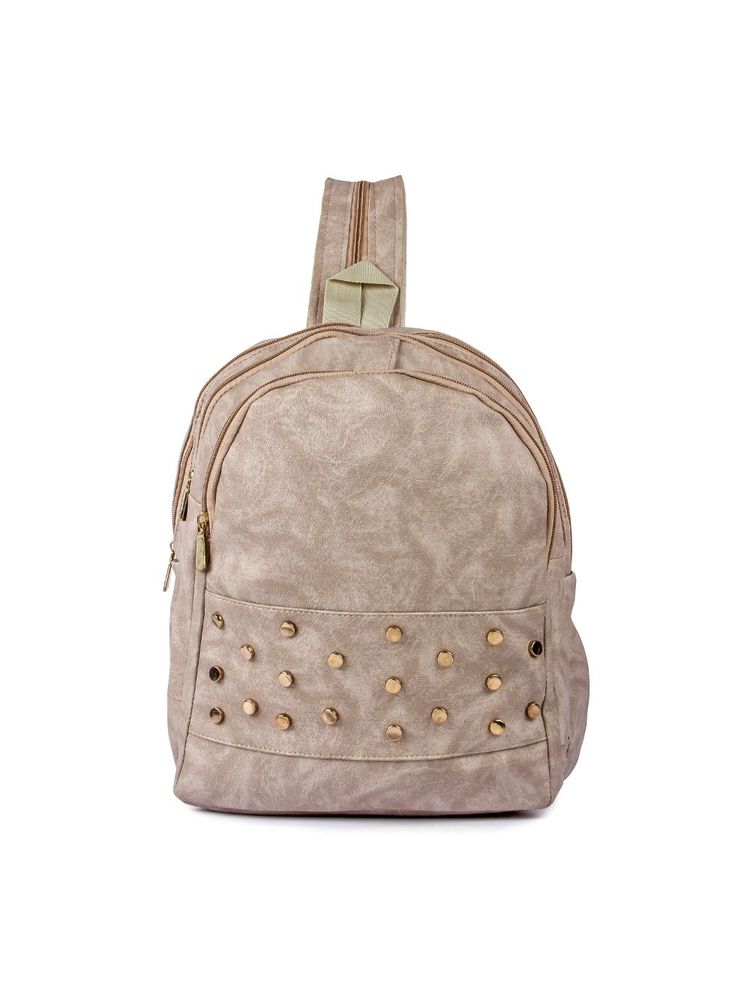 KLEIO Small Studded Designer Backpack For Women (cream, Edk1020kl-cr)-image-5