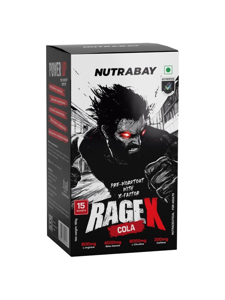 Nutrabay Ragex Pre Workout Supplement Powder - Cola Flavour (15 Sachets)-image-13