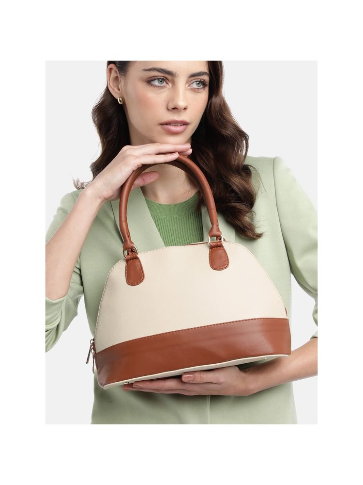 Fabbhue Women's Cream And Tan Shoulder Bag-picture-13