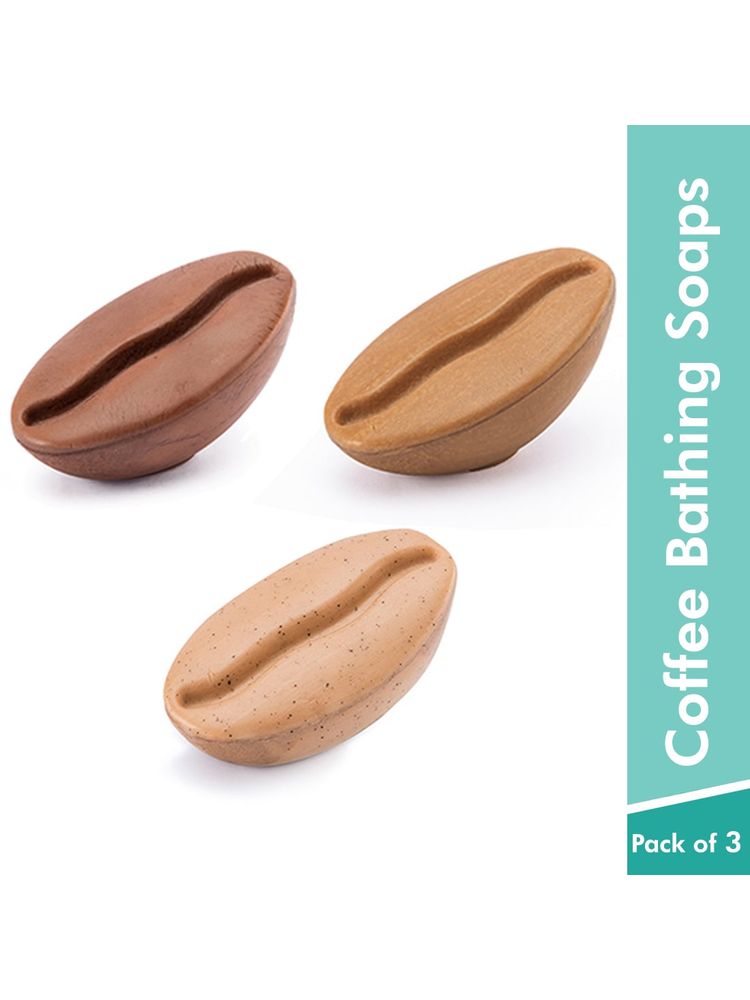 MCaffeine Assorted Coffee Bathing Soap Trio - Value Pack of 3 for a Caffeinated Shower Experience