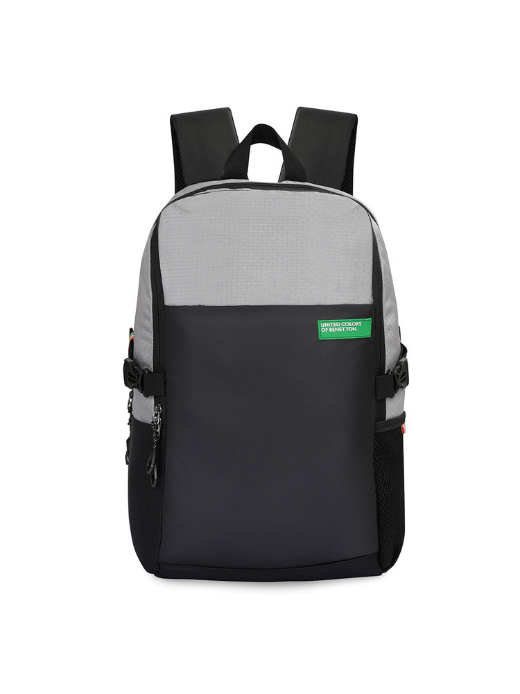 united colors of benetton fashion United Colors of Benetton Unisex Polyester 14 Inch Laptop Backpack - Grey & Black-picture-45