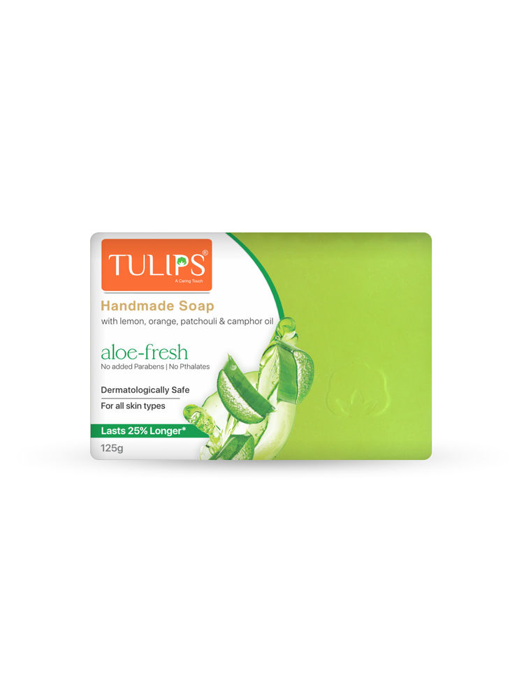 Tulips Handmade Soap With Lemon, Orange, Patchouli & Camphor Oil - Aloe Fresh-picture-34