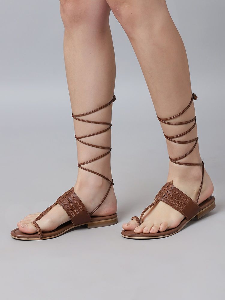 Tao Paris Sierra Genuine Leather Tan Kolhapuris