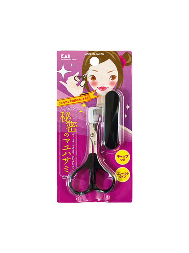 Kai 000KQ3078 Eyebrow Scissors With Comb Compact-image-20