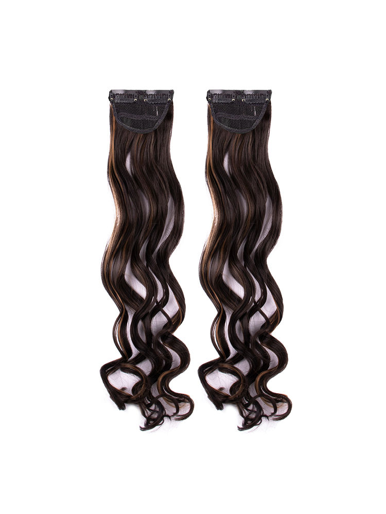 Stasia Street Clip-In 20 Inch Curly Dark Brown Side Patches - Pack Of 2