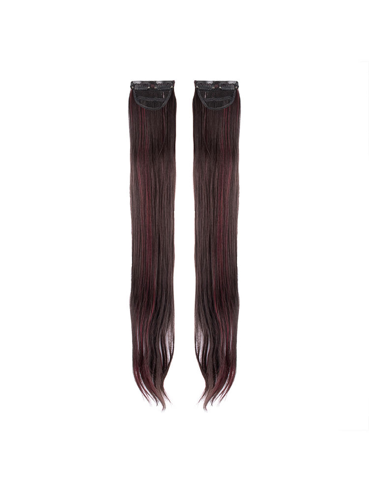 Stasia Street Clip-In 24 Inch Straight Burgundy Side Patches - Pack Of 2
