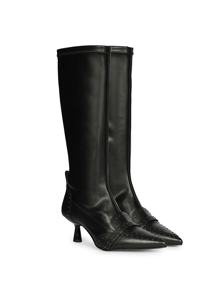 Saint G Women Black Leather Casual Boots-image-15