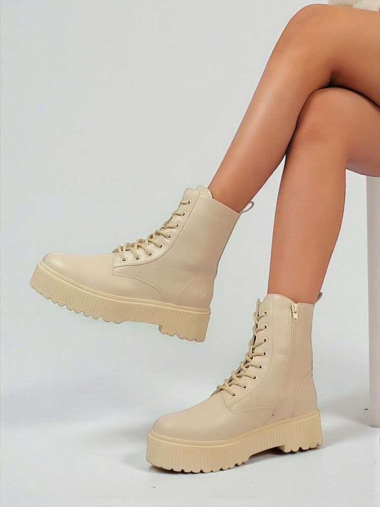 Truffle Collection White Solid Casual Boots-picture-10