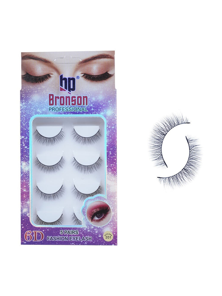 Bronson Professional Pair 6D Long & Natural False Eyelashes - 201
