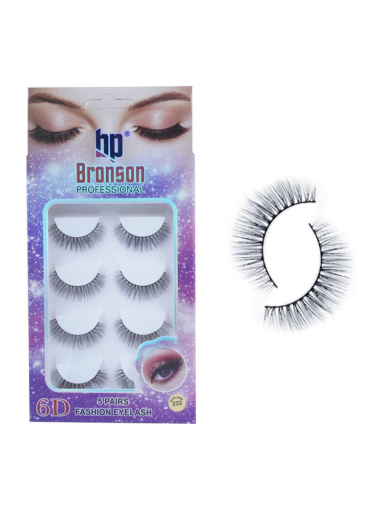 Bronson Professional Pair 6D Long & Natural False Eyelashes - 202