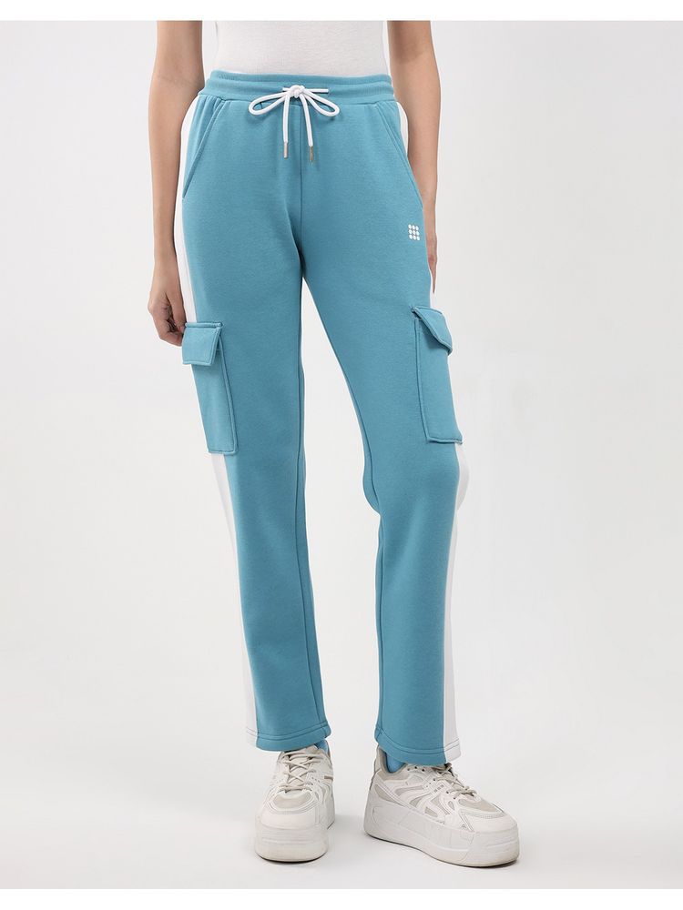Rock.it Teal Cotton Blend Solid Regular Fit Trackpant-image-3