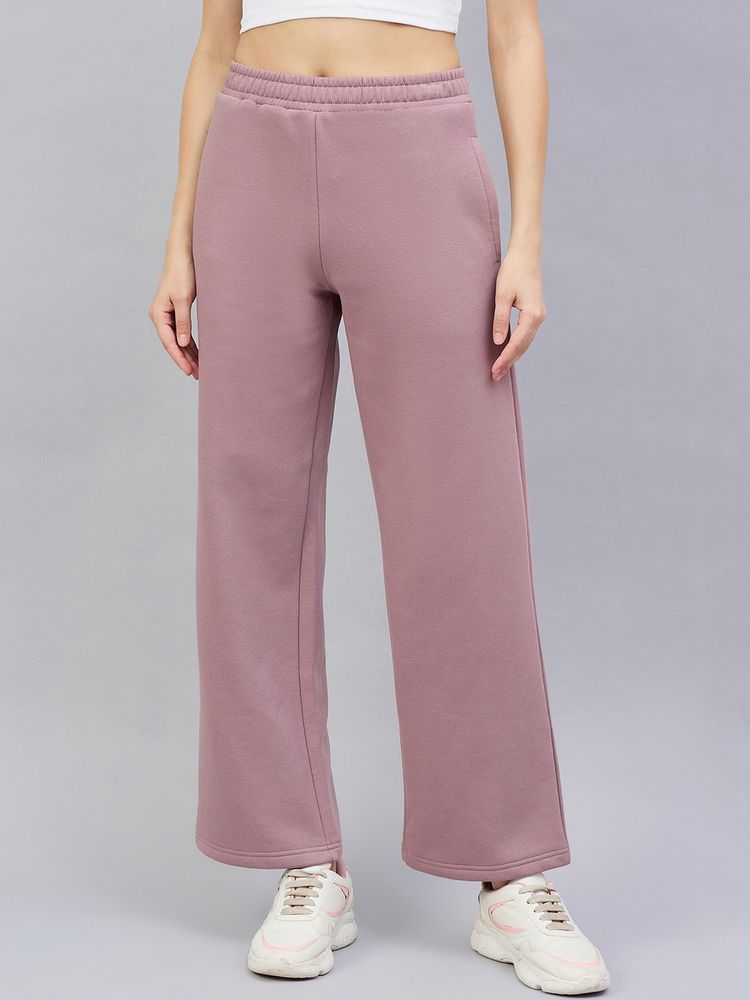 98 Degree North Women Pink Fleece Straight Textured Trackpant-picture-26
