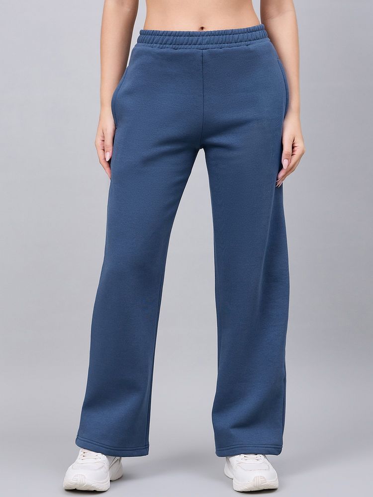 98 Degree North Women Indigo Fleece Straight Textured Trackpant-picture-10