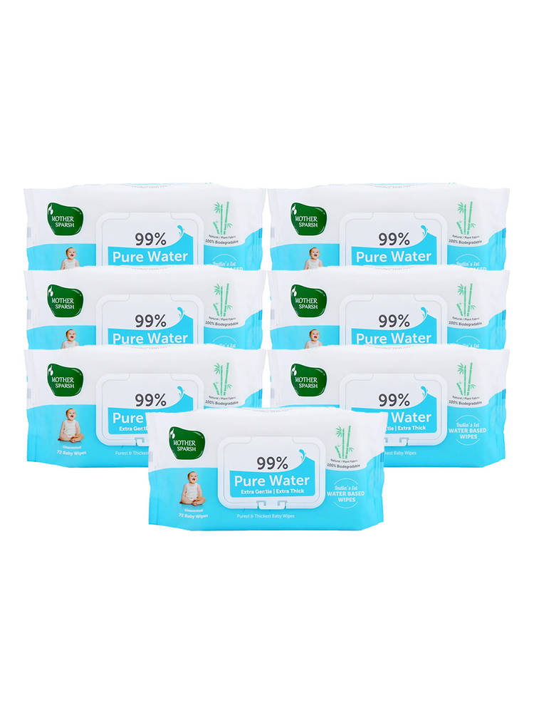 Mother Sparsh 99% Pure Water Baby Wipes - Pack Of 8