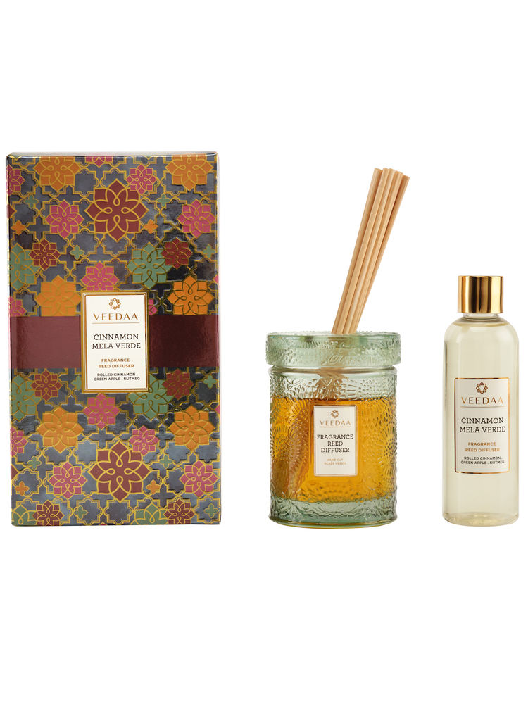 Veedaa Candles Cinnamon Mela Verde Reed Diffuser Set-image-22