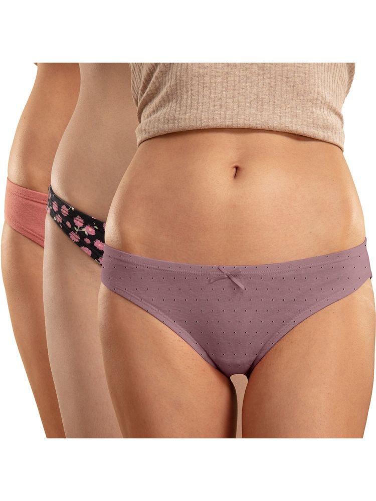 Nykd by Nykaa Bikini Panty With Covered Elastic-nyp112-assortment 3 Multi-Color (Pack of 3)-image-6