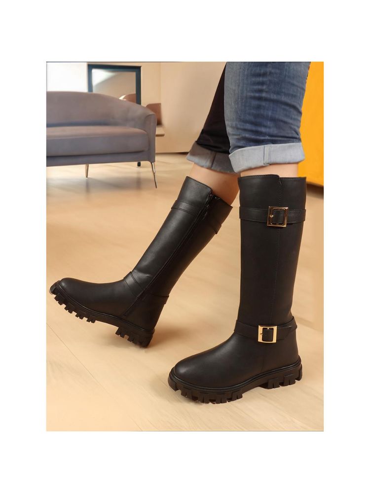 Carlton London Black High Top Women Boots-image-31