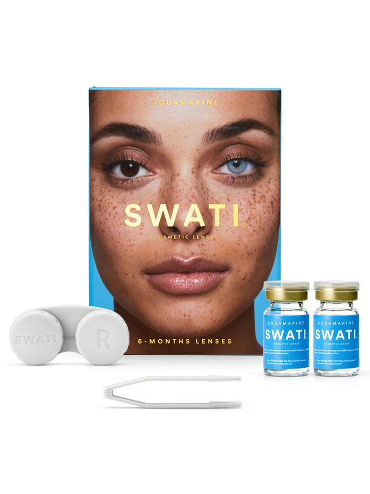 Swati Cosmetics Coloured Contact Lenses Aquamarine 6 months Power 0.00