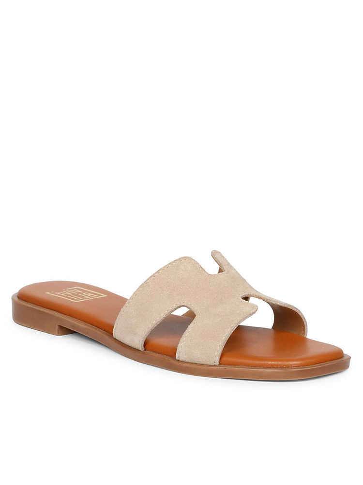 Viviblu Women Beige Leather Flats-picture-26